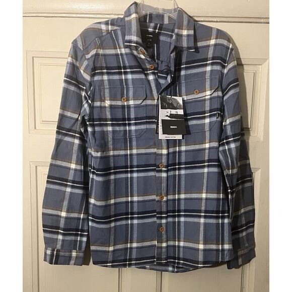 NWT FINISTERRE Men ORGANIC COTTON Beardsmore Check SHIRT Size Small - Picture 1 of 5